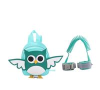MOLUCKFU Green Cartoon Owl Pattern Anti Lost Mini Backpack with Detachable Nylon Leash and Wrist Link for Baby and Children Travel Safety