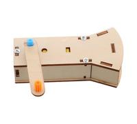 MOLUCKFU Hand Crank Wooden DIY Flashlight Kit, Solar Powered Mini Handheld Emergency Light for Science Experiments, Portable Survival Lantern for Camping Hiking Outdoor Use