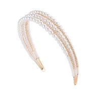 MOLUCKFU Headband Fancy Pearl Wedding and Elegant for Comfortable Brides Metal Three-deck Hair Accessory Dress Costume Parties