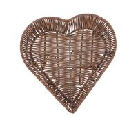 MOLUCKFU Heart-shaped Woven Fruit Basket Natural Rattan Decorative Storage Holder for Snacks and Home Tabletop Use Stable Base Multifunctional Organizer for Living Bedroom Office Hotel