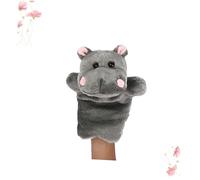 MOLUCKFU Hippo Hand Puppet Plush for Dark Grey Educational Role Play Accessory Parent Interactive Storytelling Soft Animal Puppet for Imaginative Play and Communication Skills Development