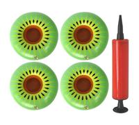 MOLUCKFU Inflatable Pvc Kiwi Fruit Drink Holder Set 5pcs with Pump Portable Floating Cup Coaster for Pool Beach Party Water Beverage Holder