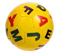 MOLUCKFU Inflatable Soccer Ball Yellow PVC Plaything with English Letters for Outdoor Sports and Harmonious Group Play