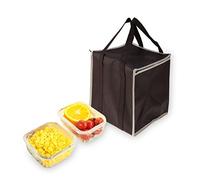 MOLUCKFU Insulated Grocery Bag Nonwovens Cooler Bag Zipper for Shopping Lunch Snacks