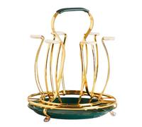 MOLUCKFU Iron Drum Shaped Cup Drainer Stand Rack for Kitchen Countertop Mug Drying Organizer with Modern Decorative Design Space Saving Holder for Cups for Home and Restaurant Use