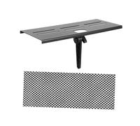 MOLUCKFU Iron Multifunctional Screen Storage Bracket Monitor Riser Black Tv Shelf for Home Router Components Cable Boxes