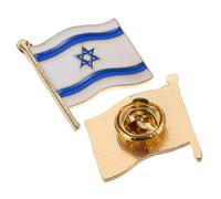 MOLUCKFU Israel Flag Lapel Pin Badge 2pcs Alloy Creative Commemorative Souvenir for Men Party Use