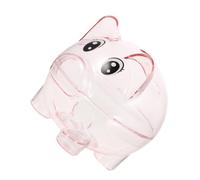 MOLUCKFU Large Transparent Pig Shaped Money Pot for Coin Saving Bank with Charming Pink Design Encourages Savings and Doubles as Decorative Statue Fits Standard Coins for Boys