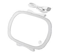 MOLUCKFU LED Car Visor Vanity Mirror with Rhinestone Edges Rechargeable Touch Light Up Makeup Mirror for Trucks Suvs High Definition Molding Replacement