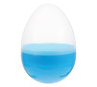 MOLUCKFU Lightweight Plastic Egg Shaped Box Sky Blue Lid Decorative Easter Egg Candy Storage Holder for Party Favors