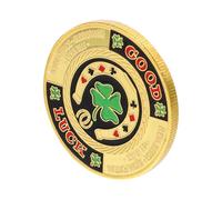 MOLUCKFU Luck Metal Poker Card Guard Protector with Commemorative Coin for Hold Practical Poker Accessory and Collectible Gift