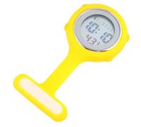 MOLUCKFU Luminous Nurse Pocket Watch with Timer Function, Yellow Soft Strap and Glass Mirror, Stylish Modern Design for Nurses and Doctors in Settings