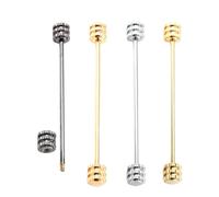 MOLUCKFU Men Suit Decor Accessory 4pcs Copper Collar Brooch Set Decorative Lapel Pins for Daily and Formal Use
