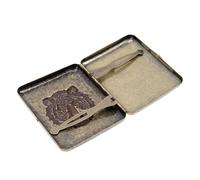 MOLUCKFU Metal Case Flipping Cover Storage Case for Smokers Embossed Pattern Sturdy Alloy Tobacco Rolling Accessory for Home Or On-The-Go Use