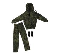 MOLUCKFU Military Style Boy Doll Camouflage Outfit Set with Hoodie Pants Shoes Complete Army Doll Clothes for Role Play Adventure Diorama Soldier Fatigue Costume