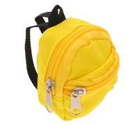 MOLUCKFU Mini Doll Backpack Toy Small Decorative Doll Schoolbag for Boys and Girls Yellow Miniature Bag for Preschool and Travel