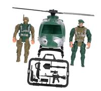 MOLUCKFU Mini Soldier Playset with Helicopter and Military Figures Plastic Kit for Boys Realistic Action Figures in Various Poses for Pretend Play and Cognitive Development Army Model