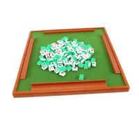MOLUCKFU Mini Travel Mahjong Set with Table and Dice Portable Small Mahjong Game Kit for Brain Training and Logical Thinking Smooth Texture Easy to Clean Gift for Friends Random Color