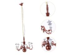 MOLUCKFU Miniature Dollhouse Chandelier Lamp Scale Warm White Light Tiny House Decoration for Sand Table Models DIY Fairy Tale Scenes