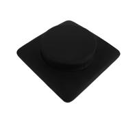 MOLUCKFU Mobility Bathroom Chair Plug Cushion Round Insert Pad for Commode Chairs and Transfer Machines, Black Cotton Pu Wood, Ergonomic Support with Safety Strap for Elderly Postsurgery