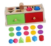 MOLUCKFU Montessori Color Matching Shape Sorter Box Wooden Educational Activity for Fine Motor Skills Development Interactive Learning Game for Colors and Shapes Recognition
