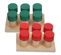 MOLUCKFU Montessori Wooden Smell Sensory Teaching Aid Box for Creative Learning Premium Wood Educational Gift for Preschool