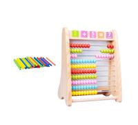 MOLUCKFU Multi-functional Wooden Computing Rack for Early Educational Arithmetic with Smooth Drawing Board Safe Polished Surface for Preschool Learning and Creativity Development