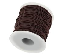 MOLUCKFU Multipurpose Jewelry Beading Cord in Coffee Colour 1 Roll Elastic String for Bracelets Made of Rubber Band and Cotton with Stretchy Thread for DIY and Decorative Crafts