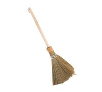 MOLUCKFU Natural Handwoven Vietnamese Corn Whisk Broom with Long Wooden Handle Detachable Soft Bristle Sweeping Brush for Indoor Floor Cleaning Courtyard Garage Garden Use