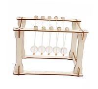MOLUCKFU Newton Cradle Balance Ball Physics Science Easy Assembly DIY Pendulum Educational Desktop Ornament for Office Classroom Home Perpetual Motion Kinetic Experiment Model