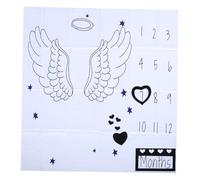 MOLUCKFU Photography Props Set for Newborns with Black Heart Frame and Wings, Monthly Milestone Photo Blanket and Photo Carpet for Newborn Photoshoot and Memorial Photography