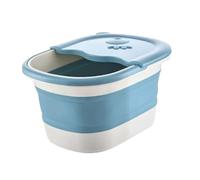 MOLUCKFU Portable Folding Foot Soak Basin Sky Blue Lid 10l Collapsible Foot Bath Bucket for Home and Travel