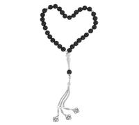 MOLUCKFU Prayer Beads and Large Gatherings of Muslims for Islamic Weddings Beads Chain Natural Agate Black Necklace