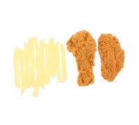 MOLUCKFU PVC Simulation Fried Food Model Realistic French Fries Chicken Legs Wings for Photography Props Menu Displays and Educational Use Non-toxic Food Decoration
