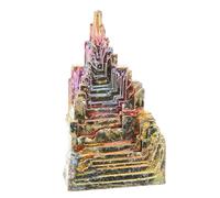 MOLUCKFU Rare Bismuth Crystal Specimen Delicate Rainbow Mineral Stone for Desktop Decoration Aquarium Office Table Home Ornament Unique Crystal Mineral Collectible