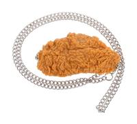 MOLUCKFU Realistic Fried Chicken Leg Necklace Simulation Food Pendant Favor Food Ornament Hip Hop Style Accessory for Women