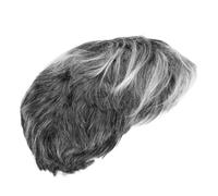 MOLUCKFU Realistic Gray Old Man Wig for Halloween Cosplay and Day School Dress-up Lightweight Grandpa Costume Hairpiece with Easy Maintenance for Party and Stage Performance