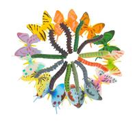 MOLUCKFU Realistic Plastic Bug Insect Figurines with Caterpillar Butterfly for Preschool Learning Early Education Cognitive Playset Bug Party Supplies for Animal-themed Events