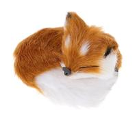 MOLUCKFU Realistic Sleeping Fox Plush Toy with Sturdy Faux Fur Material, Cute Fox Figurine for Home and Desktop Decoration, for Kids and Animal Lovers