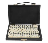 MOLUCKFU Retro Domino Tiles with Wooden Storage Box Indoor Outdoor Entertainment Game for Family Adults Festival Vintage Style Tabletop Plaything