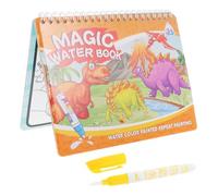 MOLUCKFU Reusable Dinosaur Water Coloring Book with Invisible Ink Pen for Preschool Educational Graffiti Painting Enhances Language Imagination Communication Skills