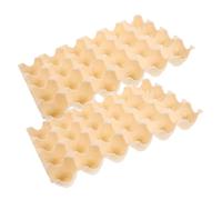 MOLUCKFU Reusable Egg Organizer 24-grid Beige Egg Storage Box for Refrigerator 2pcs Suitable for Fridge
