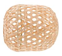 MOLUCKFU Rustic Bamboo Weaving Lampshade for Pendant Lamp Lightweight Decorative Ceiling Light Cover Easy to Install Eye-Protection Shade for Office and Living