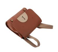MOLUCKFU School Bookbag Adjustable Shoulder Straps and Multiple Carrying Methods with Adorable Bear Shape, Brown Pu Material for Daycare and Day Trips