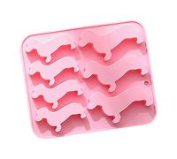 MOLUCKFU Section Cute Dachshund Dog Silicone Mold for Baking Cakes Desserts Ice Cubes and Candy Heat-Resistant Nonstick Easy to Clean Pan for Family Birthday and Shower Treats