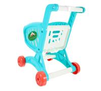 MOLUCKFU Simulated Mini Shopping Trolley for Educational Push Cart for Learning to Walk Blue Plaything for Role Play and Independence Development