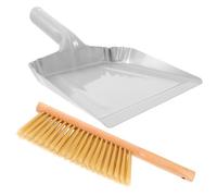 MOLUCKFU Small Whisk Broom with Metal Dustpan Bed and Sofa Dust Brush Wooden Handle Hand Broom Sweep Tool Set Easy Storage and Clean