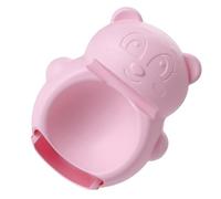 MOLUCKFU Snack Storage Box Little Bear Shape Candy Dish Nut Bowl Double Layer Pink PP with Cellphone Holder, Detachable, Easy to Clean for TV Watching