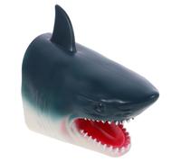 MOLUCKFU Soft Rubber Shark Hand Puppet for Interactive Cartoon Animal for Storytelling Bath Educational Play Safe Reusable Material Blue and White Design