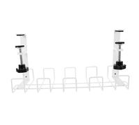 MOLUCKFU Solid Iron Desk Cord Organizer Under Desk Cable Management Tray Small White Space-saving Wire Rack Easy Installation for Neat Home Office Wire and Power Strip Storage